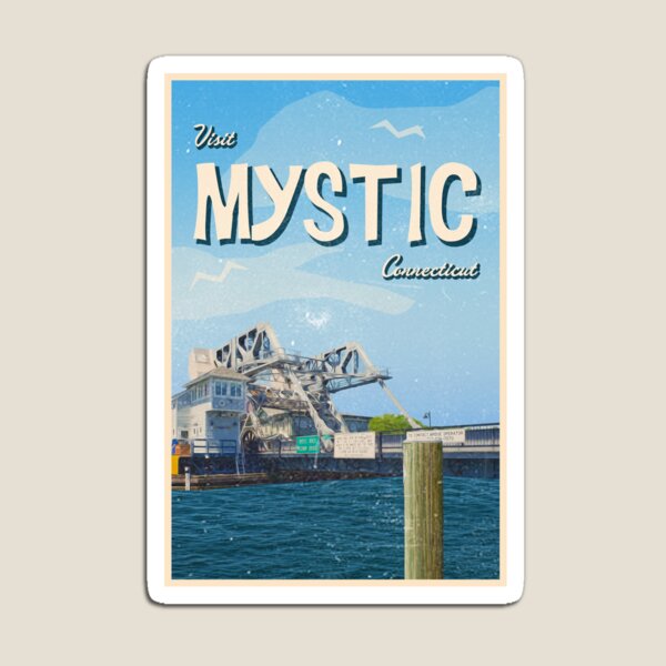 Item preview, Affiche de voyage mystique vintage du Connecticut designed and sold by Luke Danko.