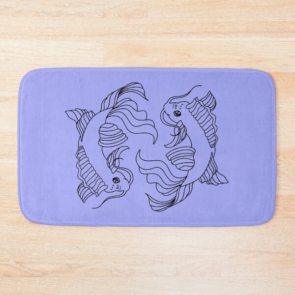 Item preview, Simple Bold Light Background and Black Linework - 2 Koi Fish designed and sold by Lucidesigns.