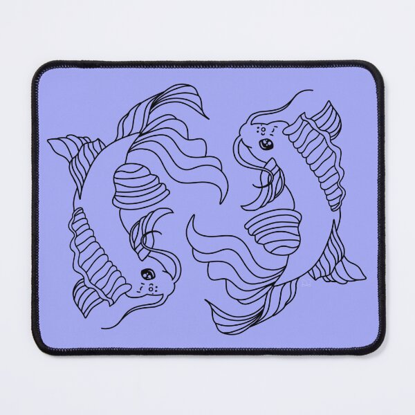 Item preview, Simple Bold Light Background and Black Linework - 2 Koi Fish designed and sold by Lucidesigns.