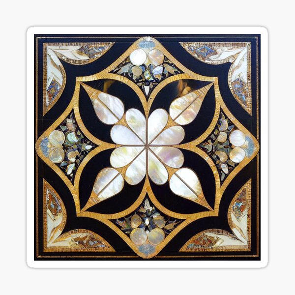 Mother of Pearl Flower Mosaic Inlay Design Sticker