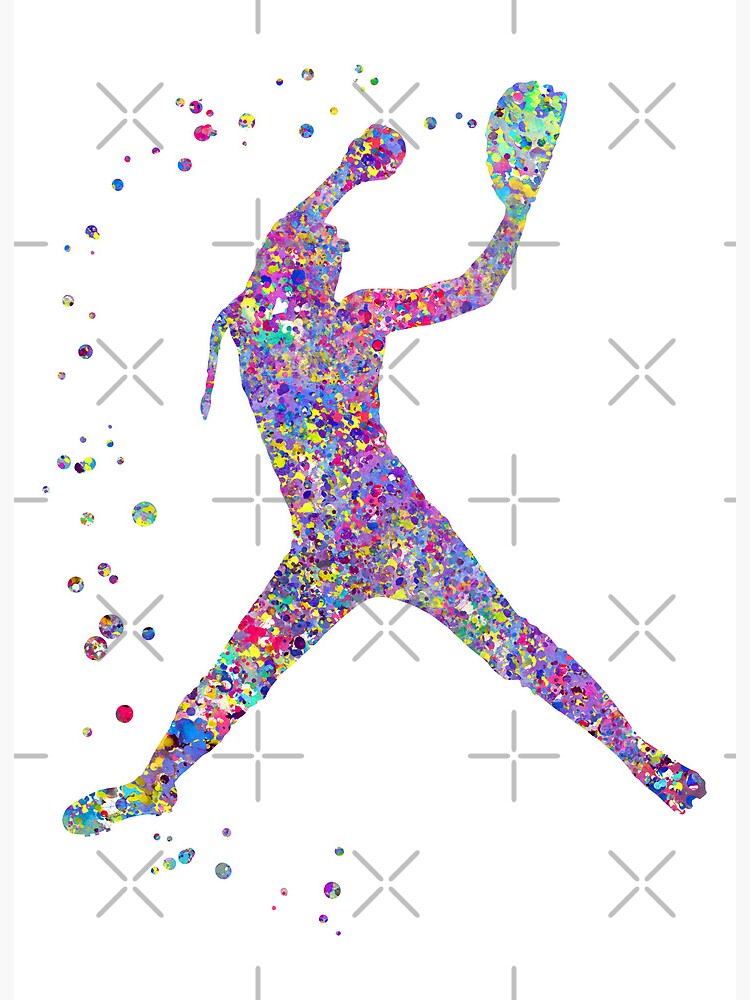 Girl baseball softball Art Board Print