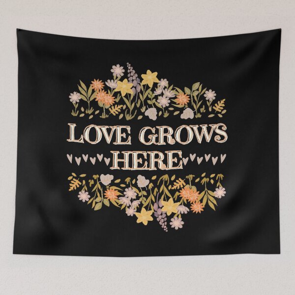 Item preview, Love Grows Here... A pretty design of hearts and flowers designed and sold by Wonder & Whimsy.
