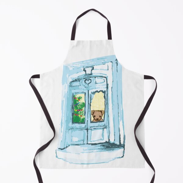 Item preview, Christmas Doggie in the Window with Decorated Tree designed and sold by DrawForth2020.