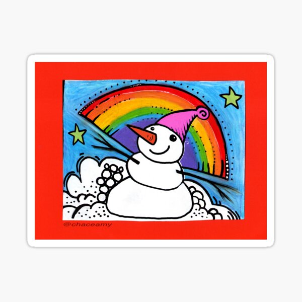 Item preview, Jazz Hands Snowperson with RAINBOW power designed and sold by Amy Chace.