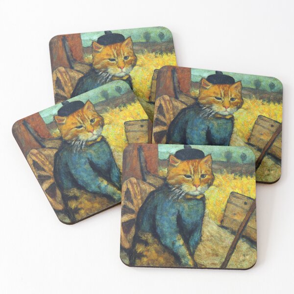 Item preview, Saskia the Cat, working with hay (Impressionism) designed and sold by thecatandkettle.