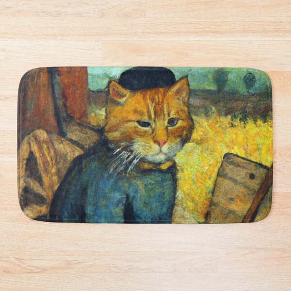 Item preview, Saskia the Cat, working with hay (Impressionism) designed and sold by thecatandkettle.