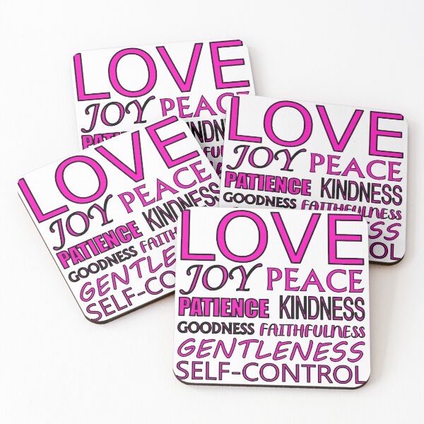 Item preview, Fruit of the Spirit Black and Hot Pink Text on White Background designed and sold by aheartforgod.