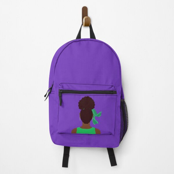 Item preview, High Afro Puff Ponytail with Green Outfit (Violet Purple Background) designed and sold by ArtByLM.