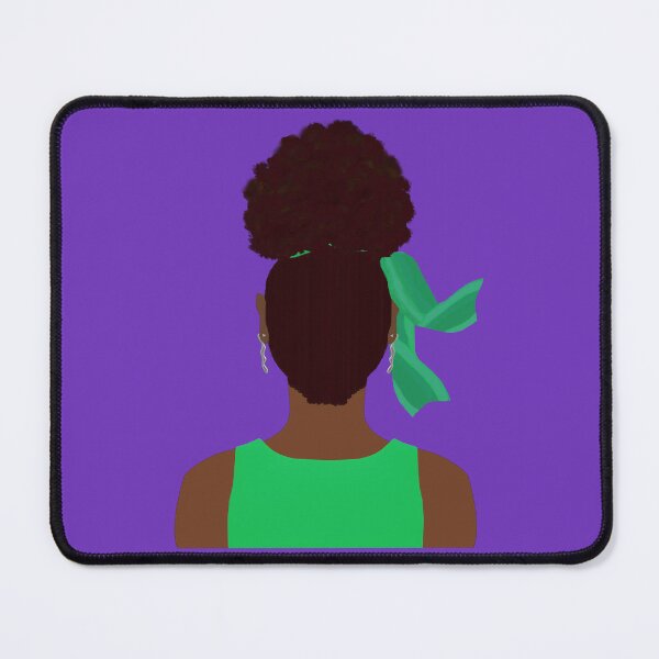 Item preview, High Afro Puff Ponytail with Green Outfit (Violet Purple Background) designed and sold by ArtByLM.