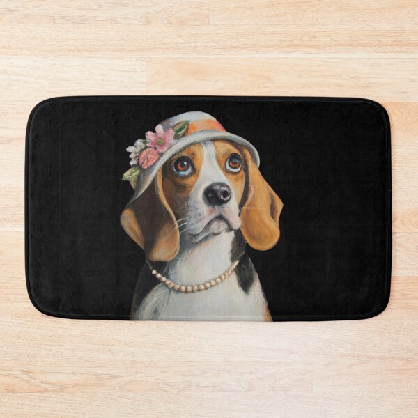 Item preview, Copy of Lucile The Beagle Dog wearing a floral hat and pearls designed and sold by FlippinTurtles.