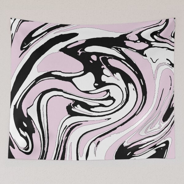 Item preview, Black, White and Pink Graphic Paint Swirl Pattern Effect designed and sold by 5mmpaper.