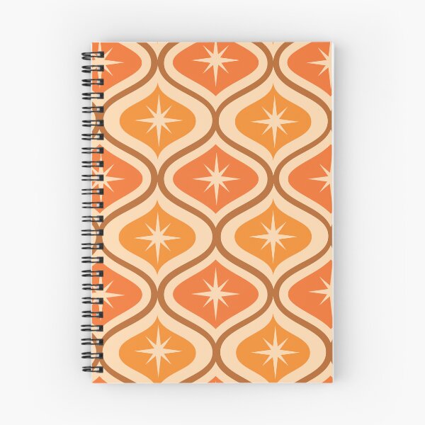 Item preview, Mid Century Modern Atomic Stars pattern on orange ogee designed and sold by Yasminepatterns .
