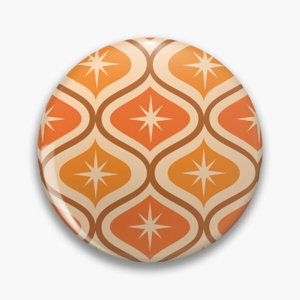 Item preview, Mid Century Modern Atomic Stars pattern on orange ogee designed and sold by Yasminepatterns .