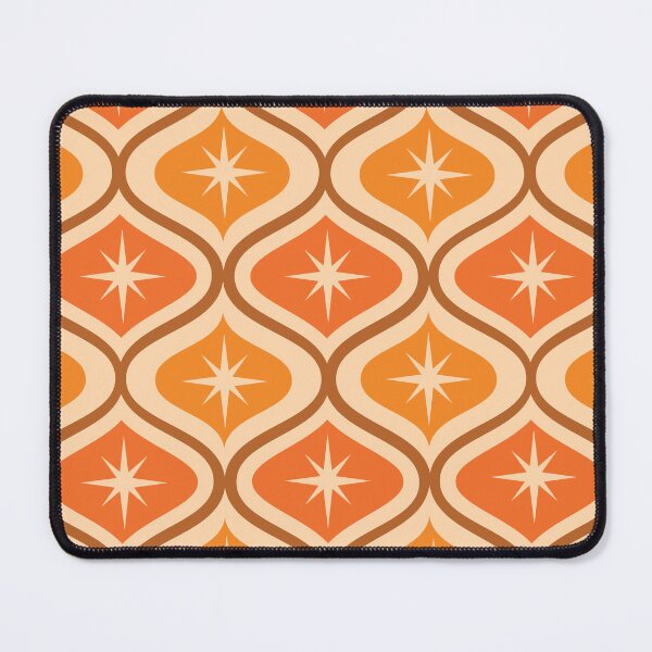 Item preview, Mid Century Modern Atomic Stars pattern on orange ogee designed and sold by Yasminepatterns .