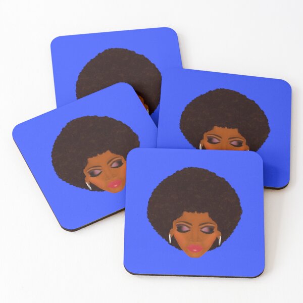 Artikelvorschau, Klassische Afro- und Lila Smokey Eyes (Königsblauer Hintergrund) entworfen und verkauft von ArtByLM.