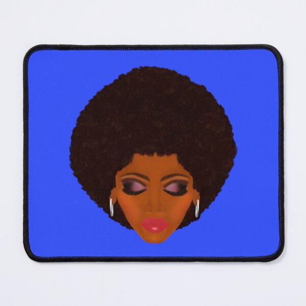 Artikelvorschau, Klassische Afro- und Lila Smokey Eyes (Königsblauer Hintergrund) entworfen und verkauft von ArtByLM.