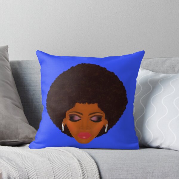 Artikelvorschau, Klassische Afro- und Lila Smokey Eyes (Königsblauer Hintergrund) entworfen und verkauft von ArtByLM.