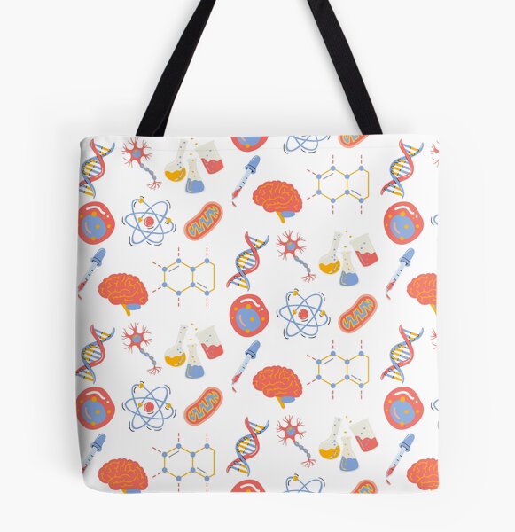 Science Leather Tote Bag Science Pattern Prints Handbag Birthday Gift