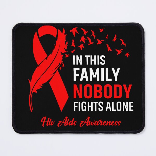 Item preview, In This Family Nobody Fights Alone Hiv Aids Awareness Feather Ribbon designed and sold by frechettee.