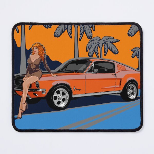 Item preview, Illustration Ford Mustang orange - Muscle car - USA designed and sold by SketchNinja.