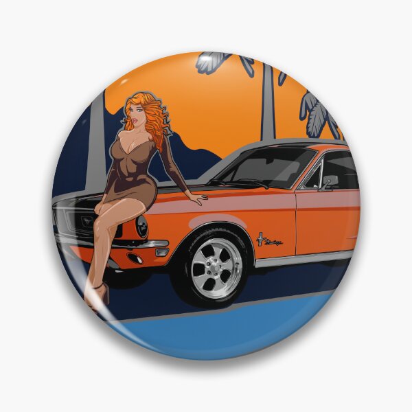 Item preview, Illustration Ford Mustang orange - Muscle car - USA designed and sold by SketchNinja.