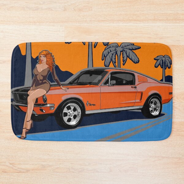 Item preview, Illustration Ford Mustang orange - Muscle car - USA designed and sold by SketchNinja.