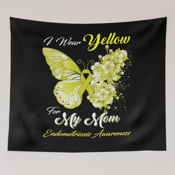Item preview, I Wear Yellow For My Mom Endometriosis Awareness Butterfly Ribbon Gifts designed and sold by Adropine.