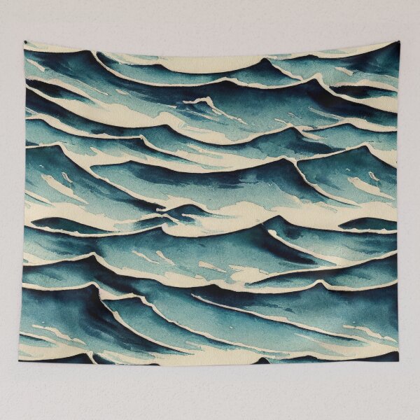 Item preview, Sea waves pattern dark designed and sold by recollectionsv.