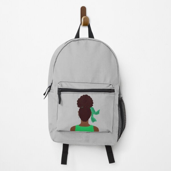 Item preview, High Afro Puff Ponytail with Green Outfit (Soft Gray Background) designed and sold by ArtByLM.
