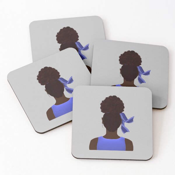 Item preview, High Afro Puff Ponytail (Soft Gray Background) designed and sold by ArtByLM.