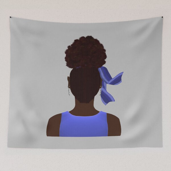 Item preview, High Afro Puff Ponytail (Soft Gray Background) designed and sold by ArtByLM.