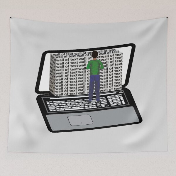 Item preview, Wall of Text on a Laptop Computer (Light Gray Background)  designed and sold by ArtByLM.