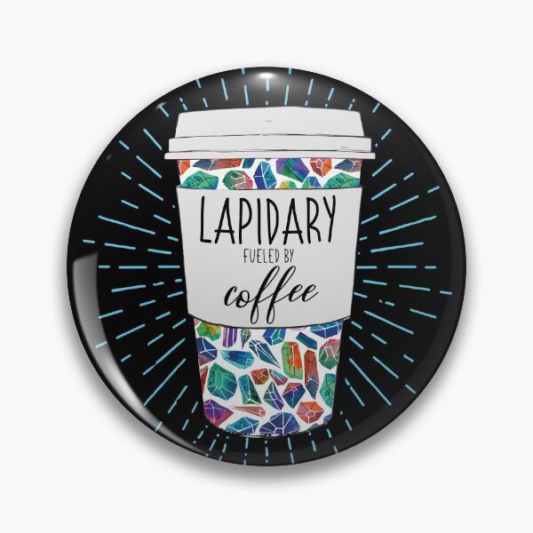 Item preview, Lapidary fueled by coffee tumbler travel coffee mug colorful gemstones aesthetic design designed and sold by MetalicBabe.