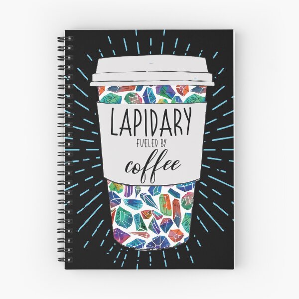 Item preview, Lapidary fueled by coffee tumbler travel coffee mug colorful gemstones aesthetic design designed and sold by MetalicBabe.
