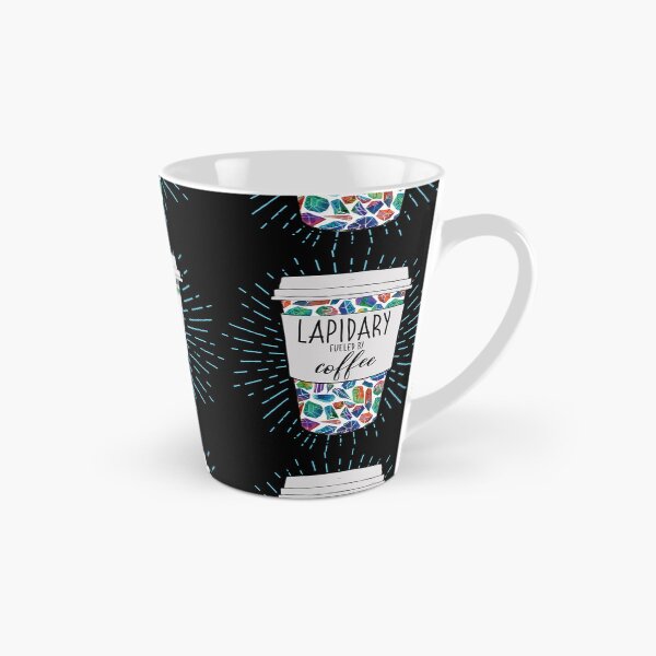 Item preview, Lapidary fueled by coffee tumbler travel coffee mug colorful gemstones aesthetic design designed and sold by MetalicBabe.
