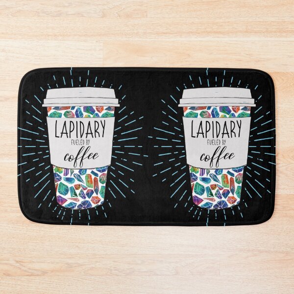 Item preview, Lapidary fueled by coffee tumbler travel coffee mug colorful gemstones aesthetic design designed and sold by MetalicBabe.