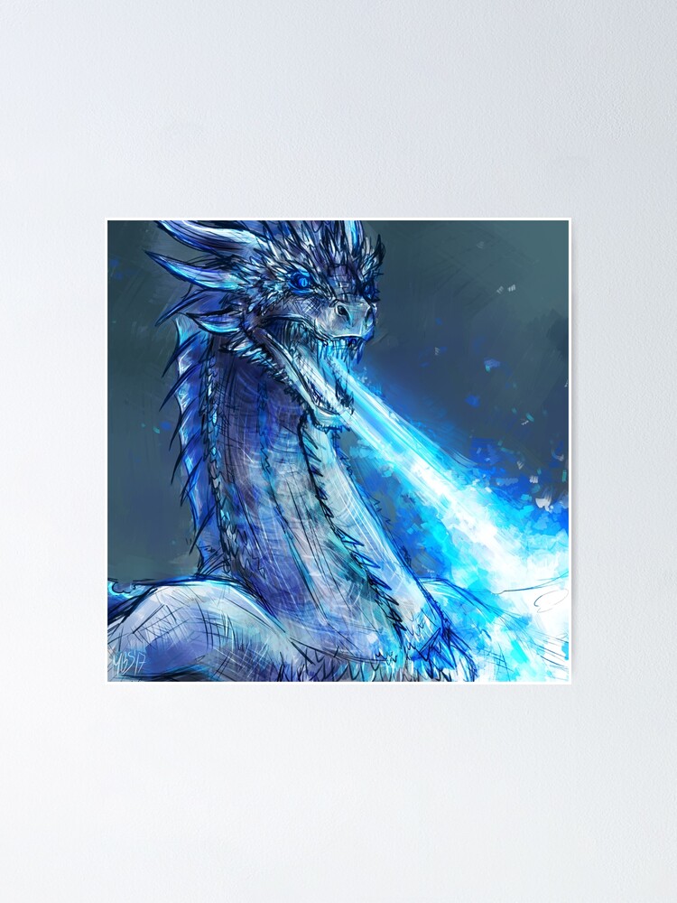 Poster Dragon De Glace Par Ruiseblack Redbubble