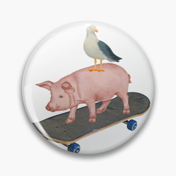 Item preview, Piggyback Ride | pigeon pig on skateboard| piggyback ride| designed and sold by SodaPUNCH.