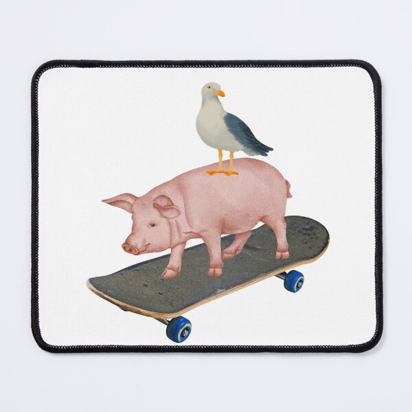 Item preview, Piggyback Ride | pigeon pig on skateboard| piggyback ride| designed and sold by SodaPUNCH.