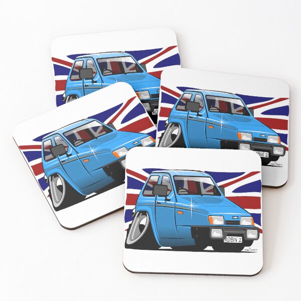 Item preview, Reliant Robin hatchback caricature blue designed and sold by car2oonz.