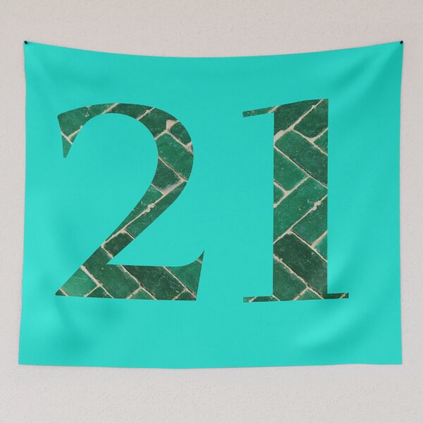 Item preview, Green Tiled 21 Number designed and sold by starfishstuff.