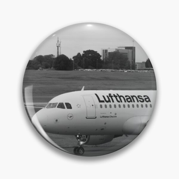 Item preview, Lufthansa A319 Taxing at Birmingham INTL Greyscale designed and sold by Pilot Boswell.