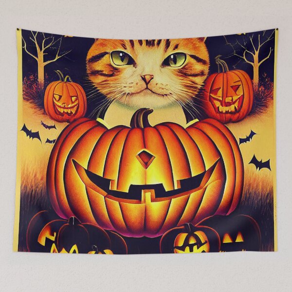 Item preview, Cat on Pumpkin designed and sold by Myriam Iart.