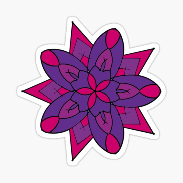 Pink Aura | Energy | Mandala | Pattern | Pink Flowers Sticker