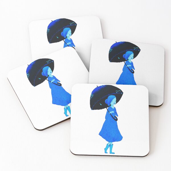 Item preview, Cute Blue Girl with Umbrella designed and sold by Dven-Clothes.