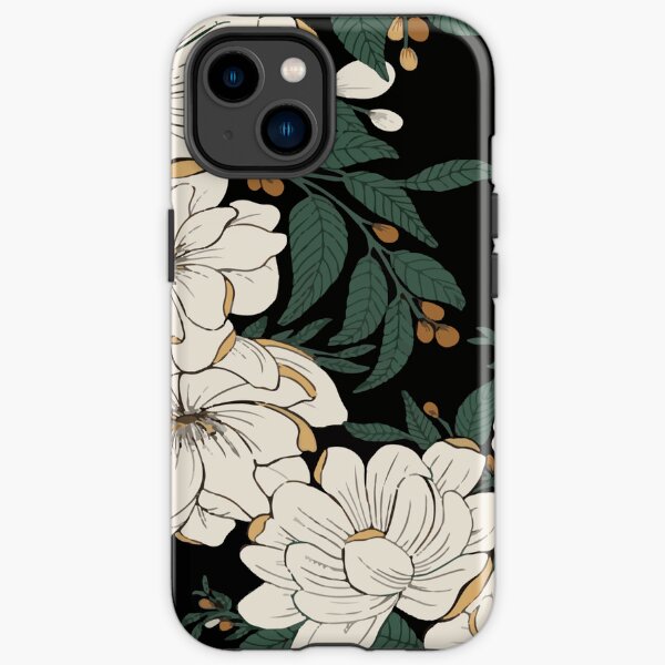 Fleurs blanches dans un étui de téléphone Coque antichoc iPhone