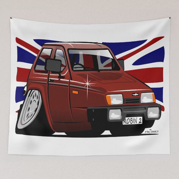 Item preview, Reliant Robin hatchback caricature red designed and sold by car2oonz.