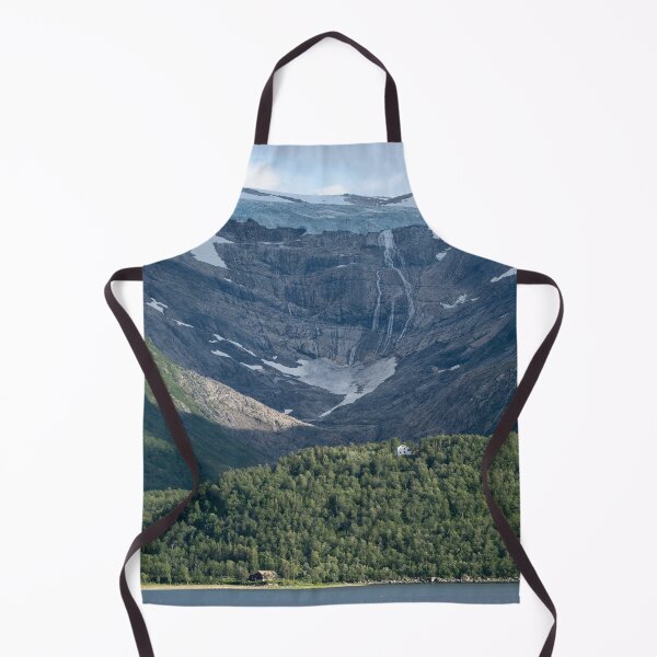 Item preview, Wonderful landscapes in Norway. Nordland. Beautiful scenery of Svartisen glacier. Engabreen from the Holandsfjorden view. Mountains, trees, rocks and houses in background designed and sold by Maurizio Fabbroni.