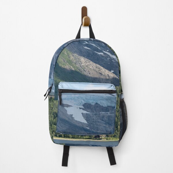 Item preview, Wonderful landscapes in Norway. Nordland. Beautiful scenery of Svartisen glacier. Engabreen from the Holandsfjorden view. Mountains, trees, rocks and houses in background designed and sold by Maurizio Fabbroni.