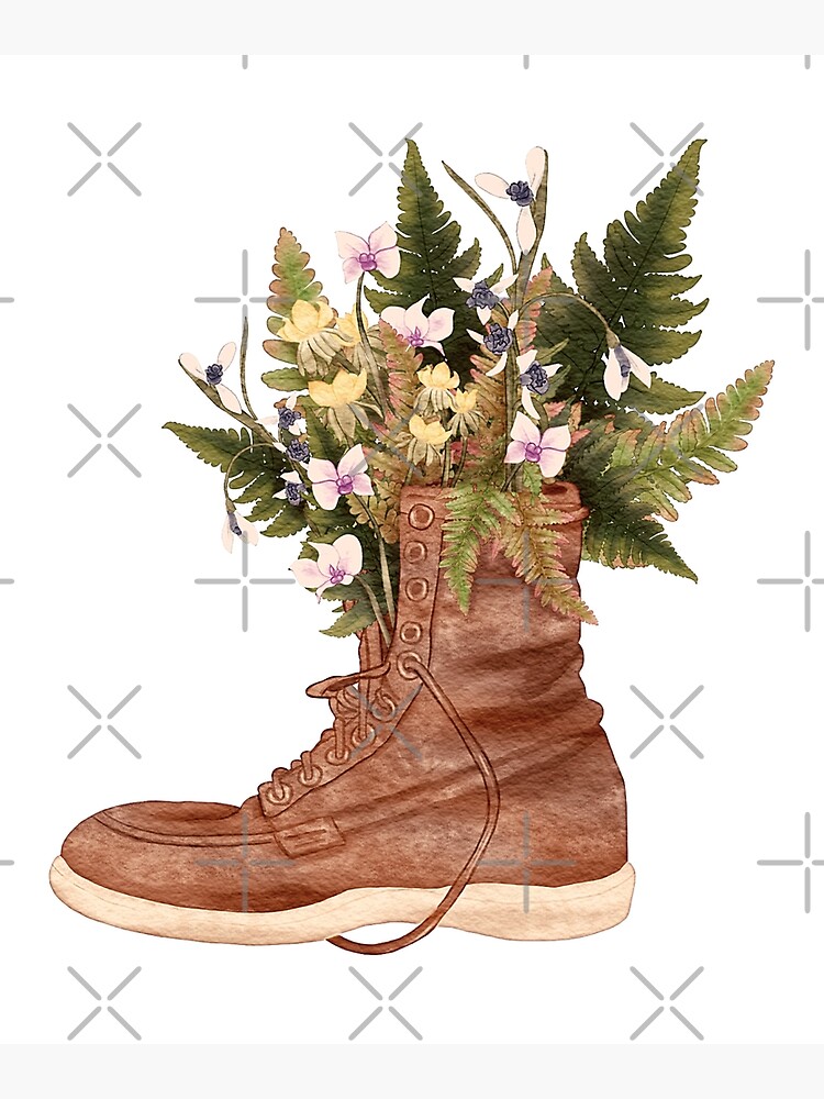 &ldquo;Wildflower Hiking Boots | wildflower boots | flowers in boots&rdquo; Poster